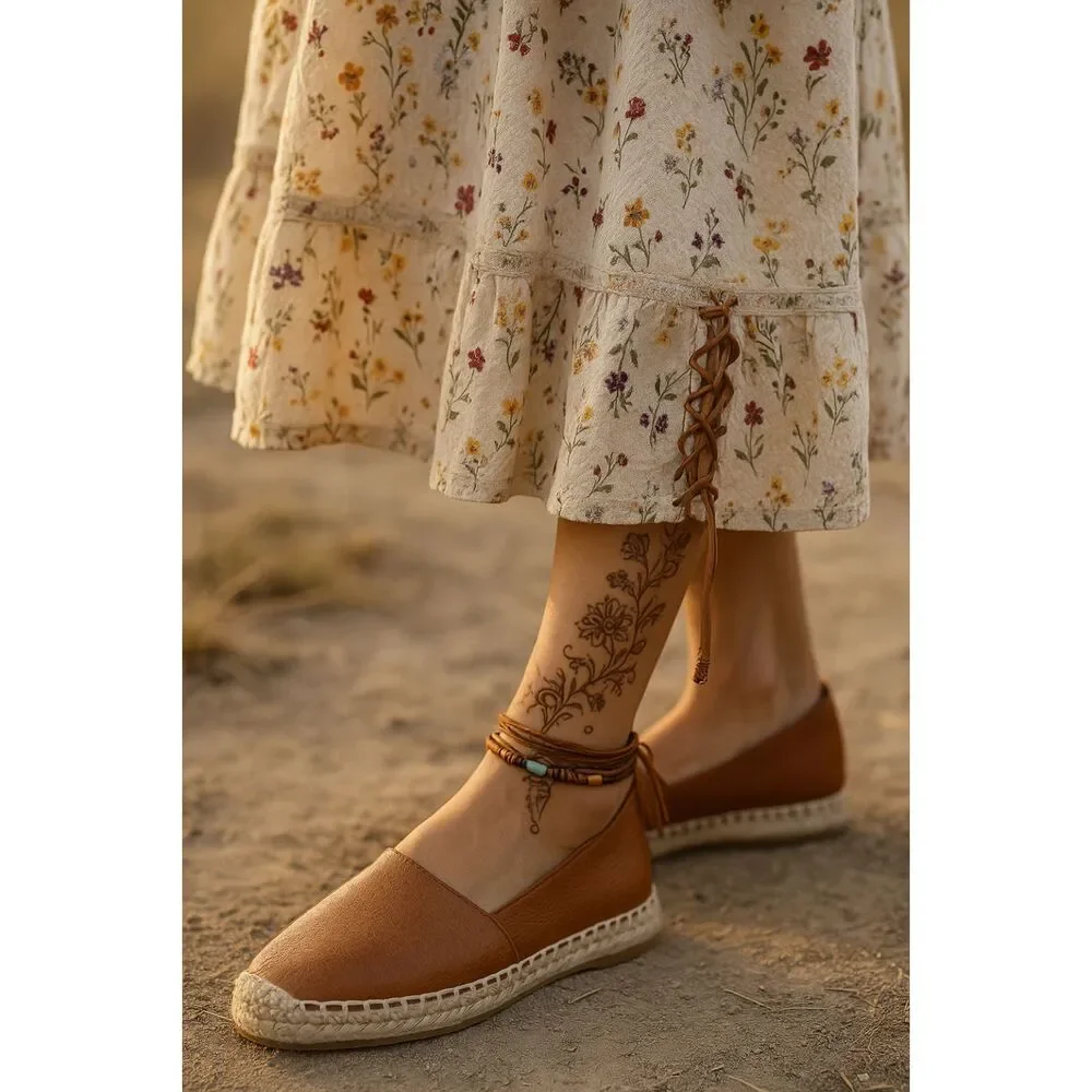 Lafayette 148‎ Brown Leather Espadrilles Size 37 – Made in Spain Slip-On Flats